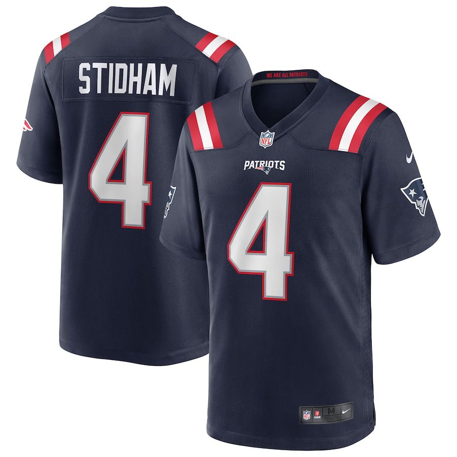 Men New England Patriots #4 Jarrett Stidham Nike Navy Game NFL Jersey